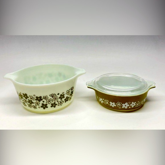 1970S PYREX- Spring Blossom, 2 Casserole bowls- 474B, 402 - Picture 1 of 7